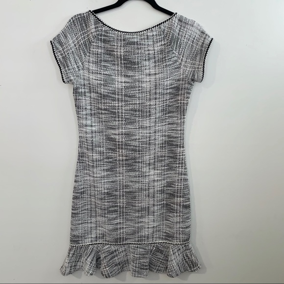 🌸MAX STUDIO Tweed Keyhole Ruffle Dress Small - Picture 7 of 8